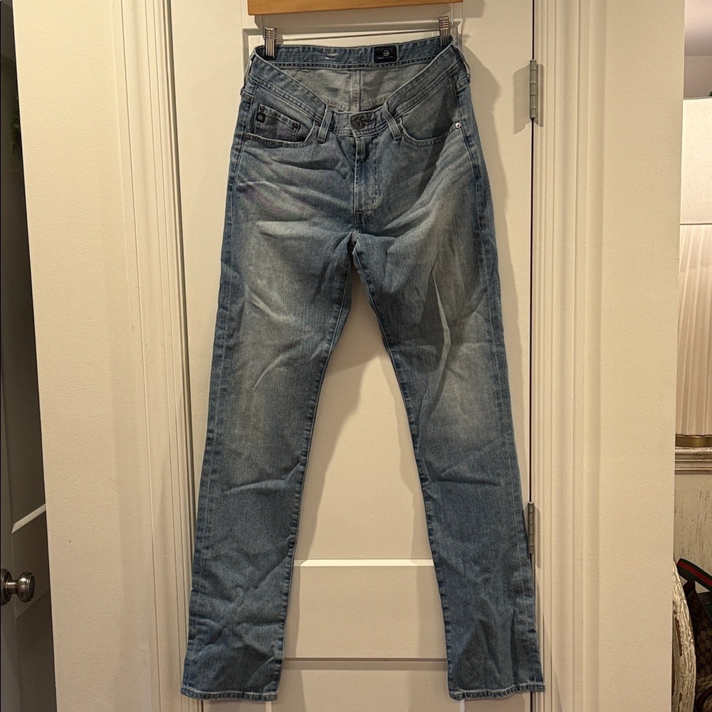 AG Adriano Goldschmied MENS 31x34 Light Blue Straight Jeans